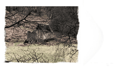 Delapidated barn in Llangynidr